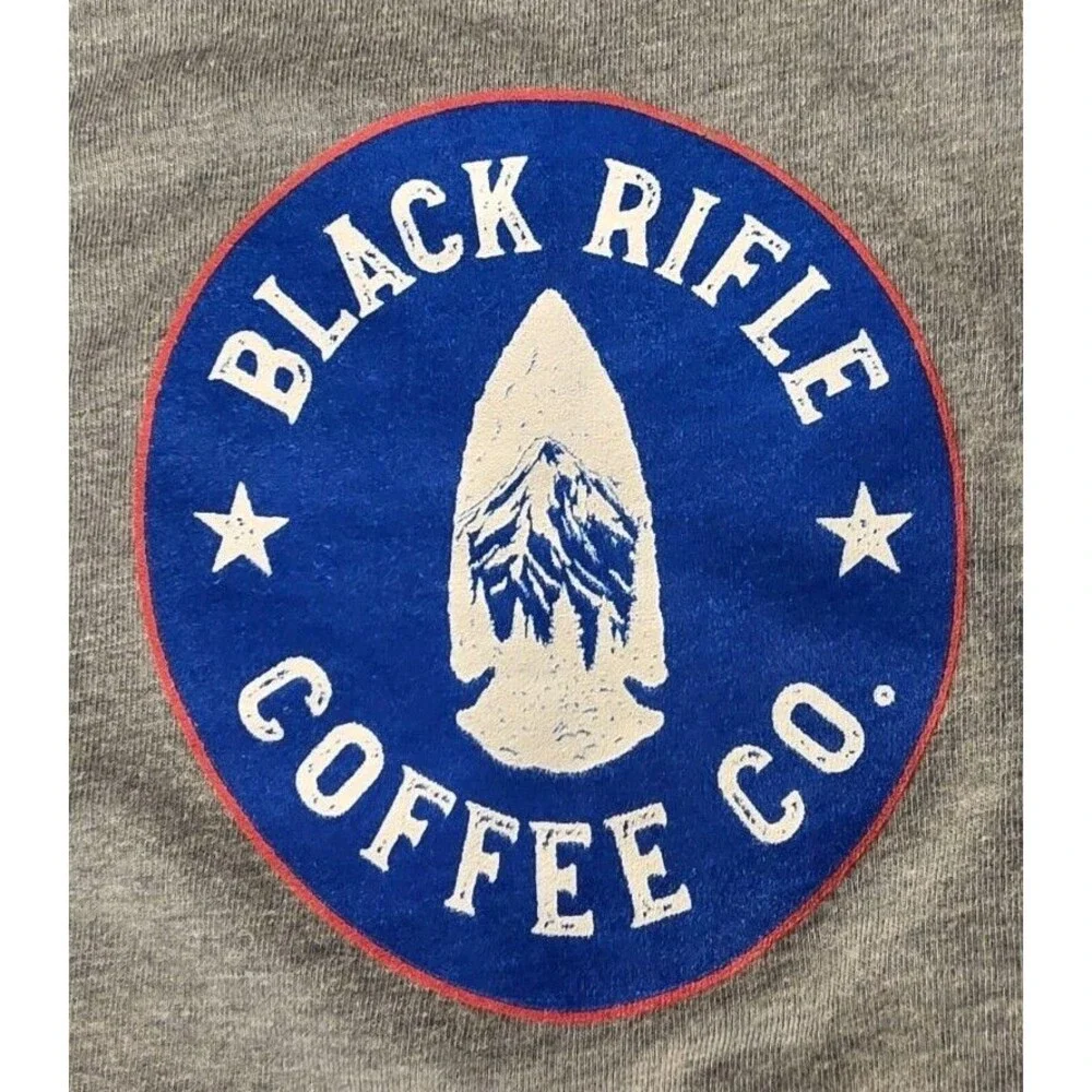 Black Rifle Coffee Company Shirt Mens Medium Gray Raglan Baseball 3/4 Sleeve